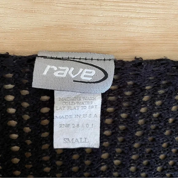 Y2K Rave Black Knit Cropped Shrug Cardigan Women’s Sz. Small 2000s VTG USA Made - Picture 10 of 14